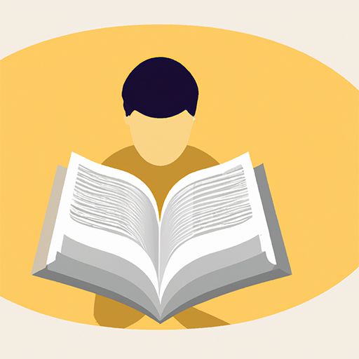 A graphic image of a person reading a book, to depict Business Descriptions.