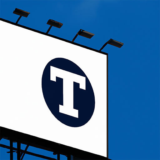A billboard displaying a Trademark symbol.